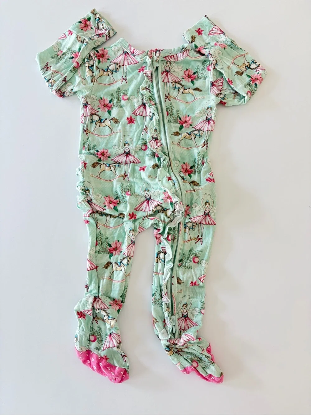 Posh Peanut Ballerina Fairies Ruffle Bamboo Footie Pajama Baby Girl 6-9 Months